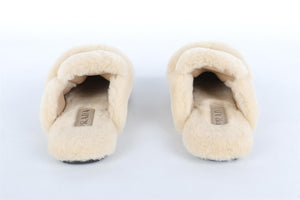 PRADA BEIGE SHEARLING MULES EU 38.5 UK 5.5 US 8.5