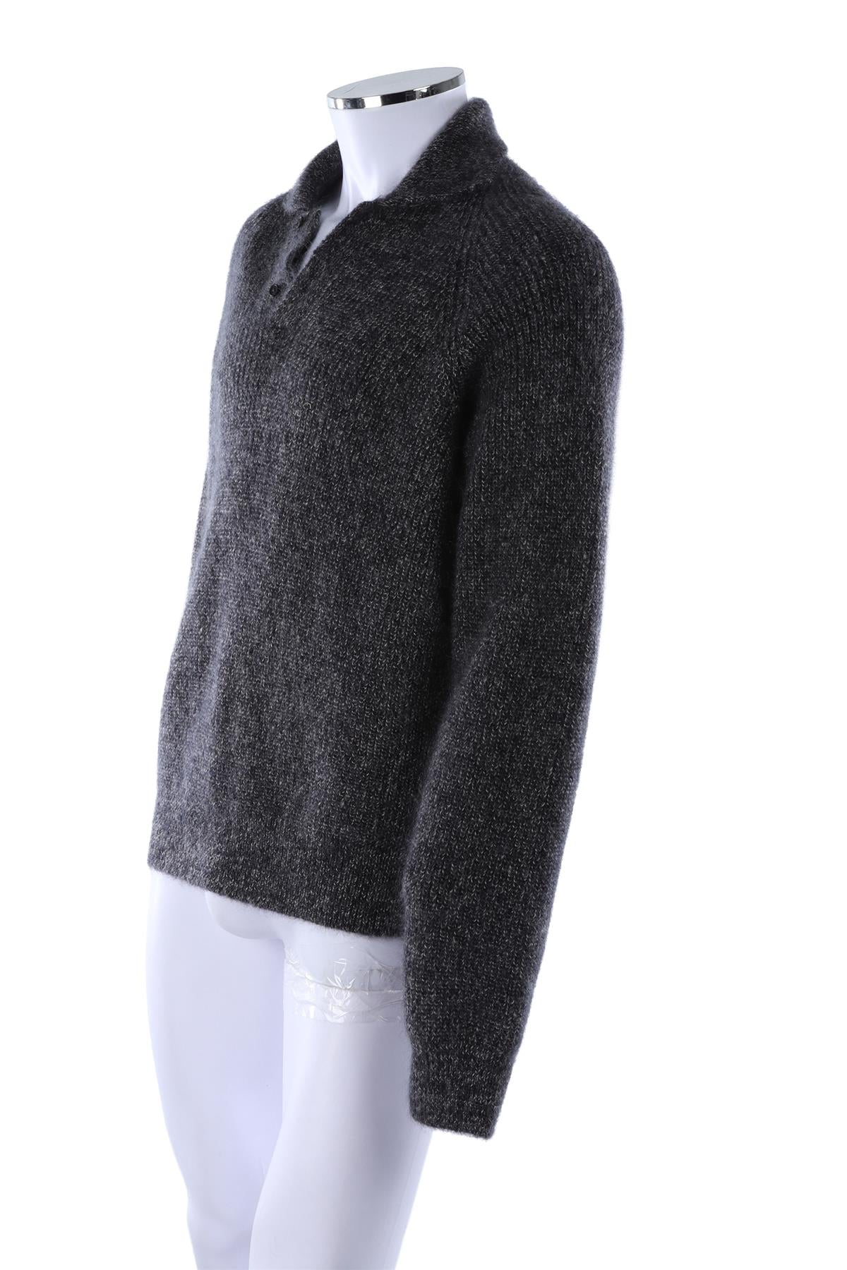 GREY MEN'S WOOL SWEATER