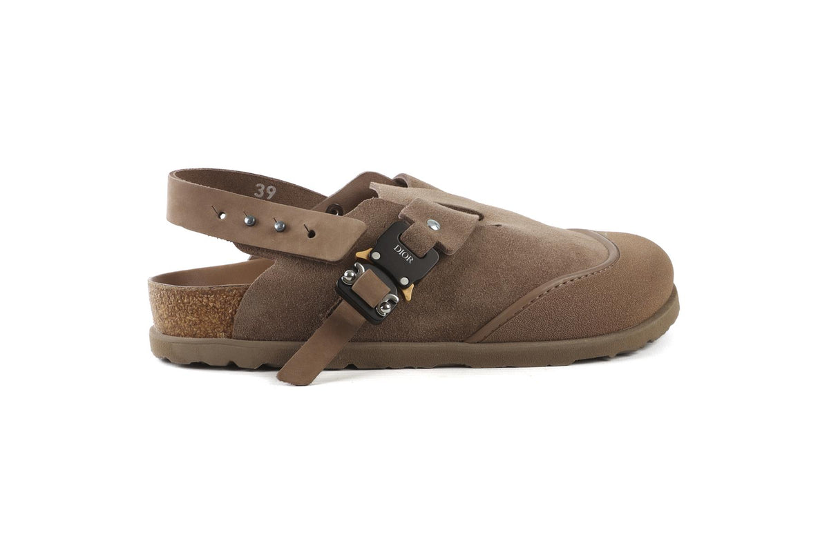 CHRISTIAN DIOR + BIRKENSTOCK BROWN TOKO FELT MULES EU 39 UK 6 US 9