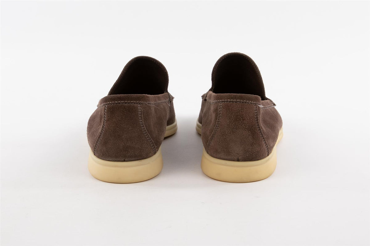 LORO PIANA BROWN MEN'S SUMMER WALK SUEDE LOAFERS EU 41.5 UK 7.5 US 8.5