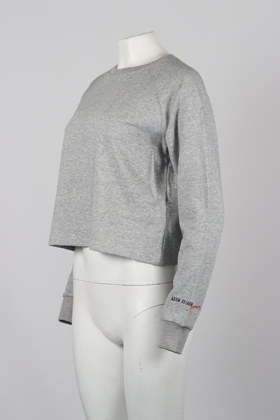 ADAM SELMAN COTTON BLEND SWEATSHIRT SMALL