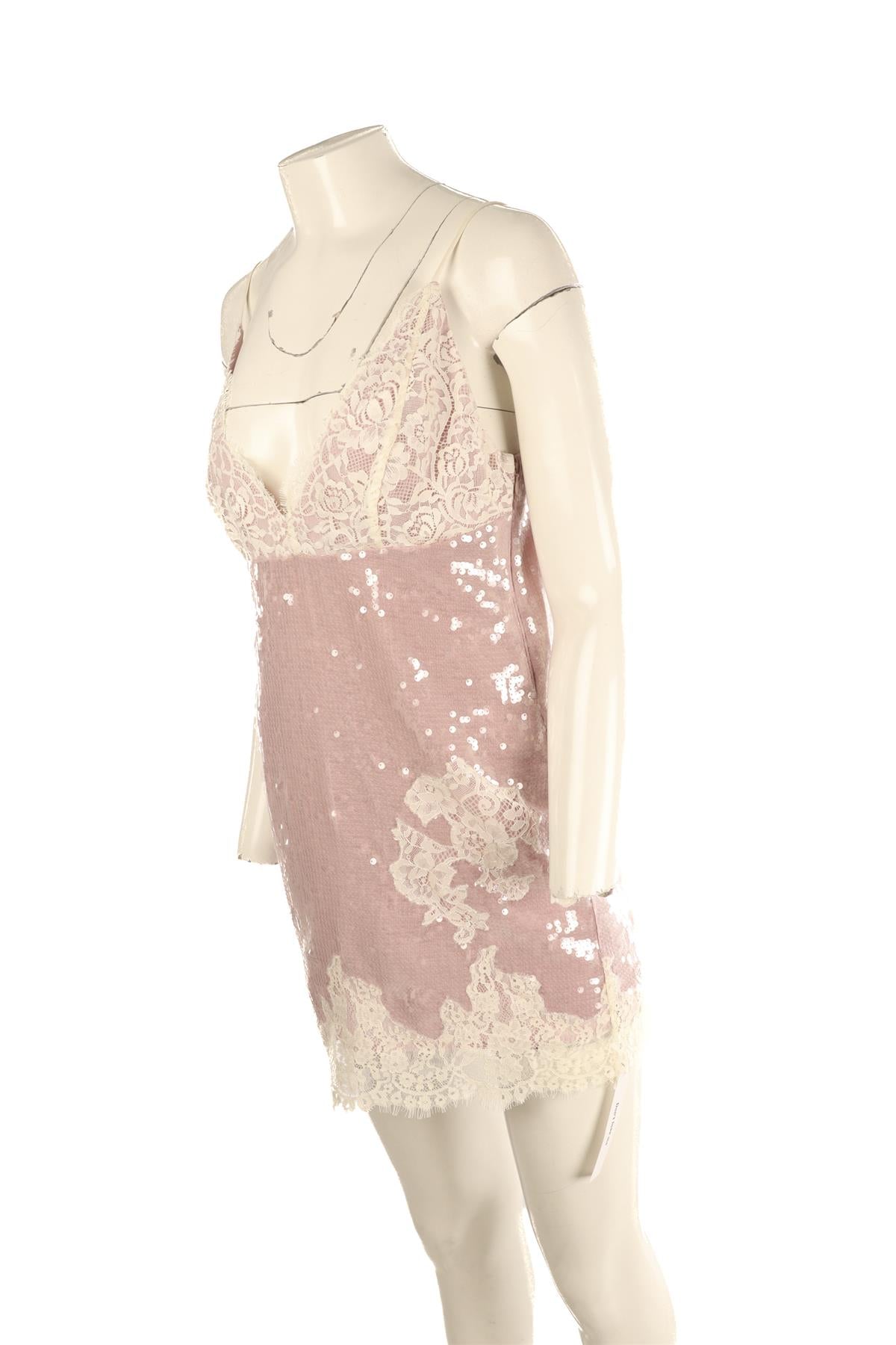 REFORMATION PINK SEQUIN MINI DRESS MEDIUM