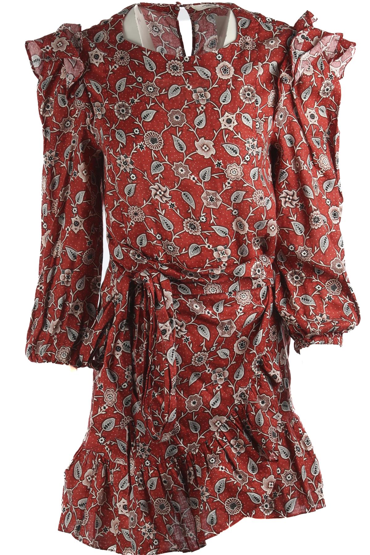 ISABEL MARANT ETOILE RED LINEN MINI DRESS FR 36 UK 8