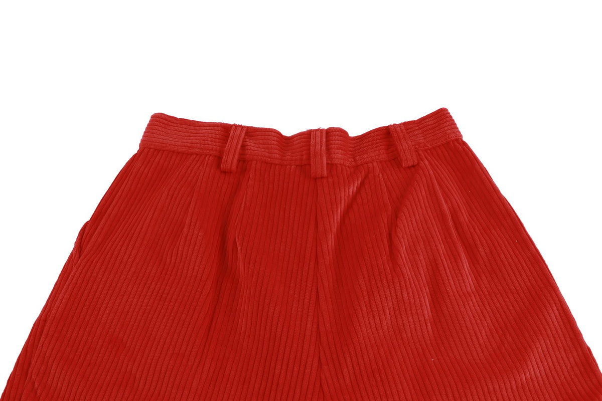 LA VESTE RED CORDUROY SHORTS SMALL