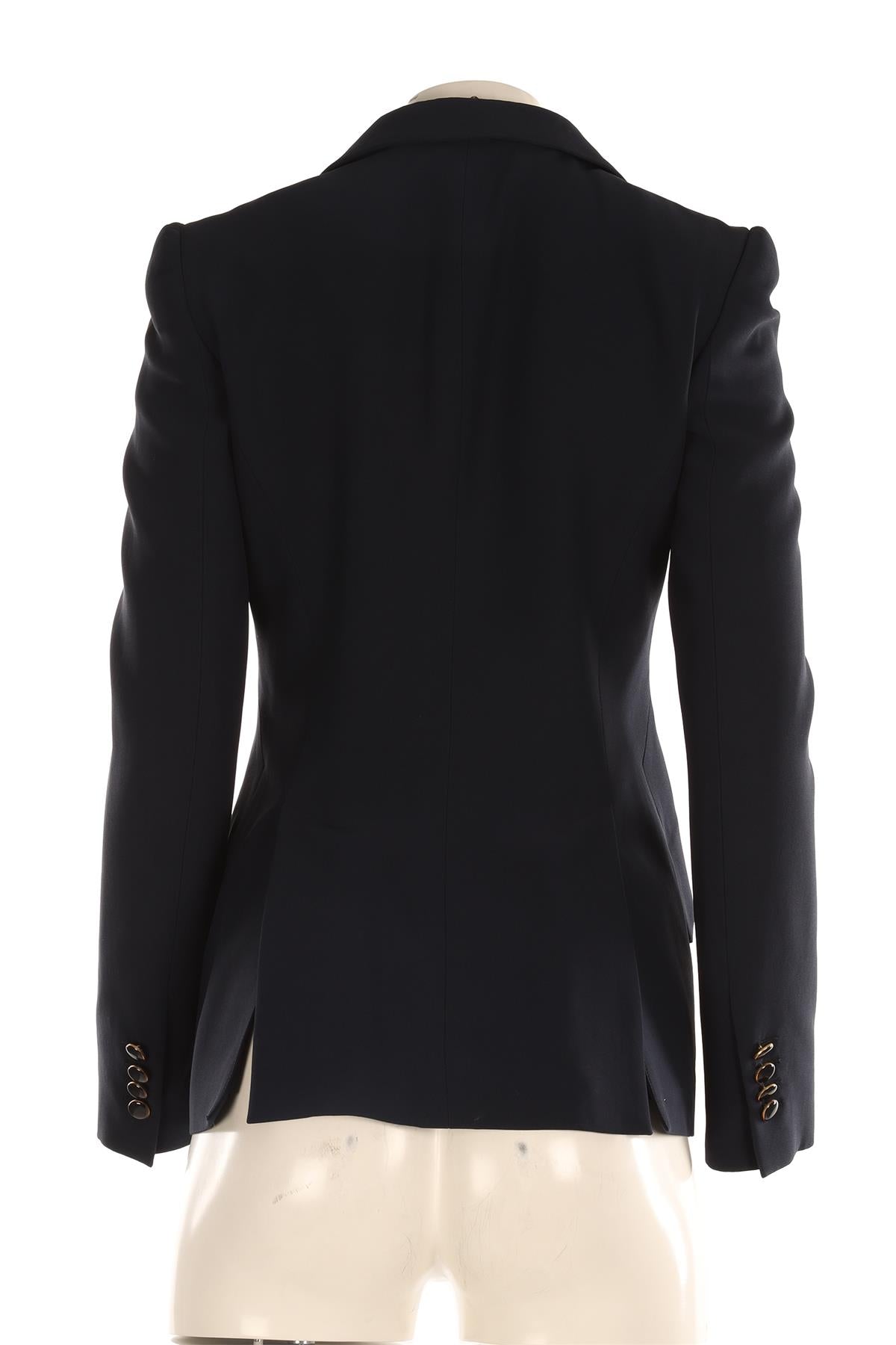 ALEXANDER MCQUEEN NAVY CREPE JACKET IT 38 UK 6