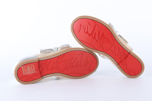 CHRISTIAN LOUBOUTIN SILVER KIDS GIRLS BALLET FLATS EU 28 UK 10 US 11