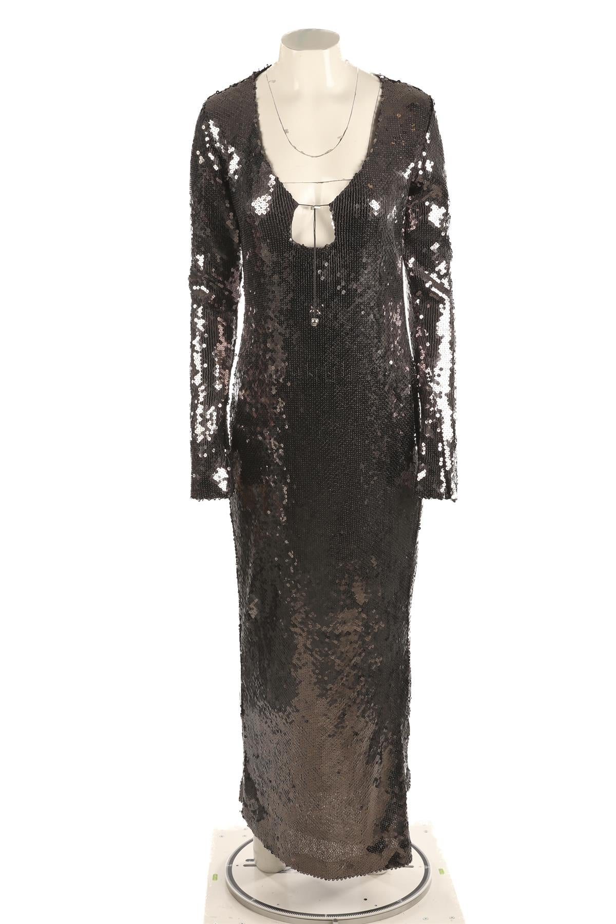 16ARLINGTON GREY SEQUIN MAXI DRESS UK 16