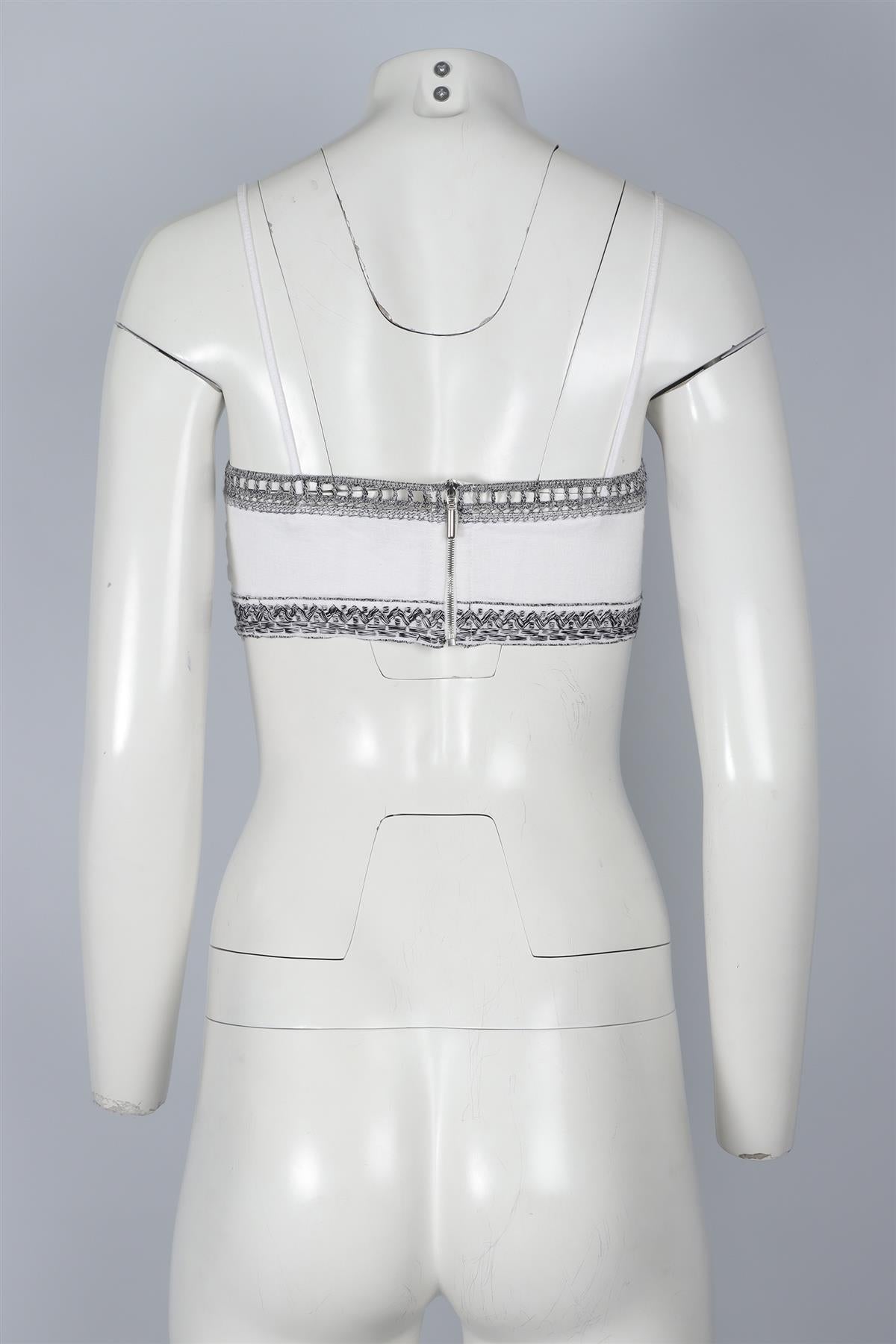 ERMANNO SCERVINO WHITE LINEN TOP IT 40 UK 8