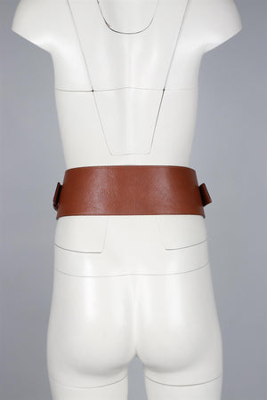 MICHAEL KORS BROWN LEATHER WAIST BELT SMALL