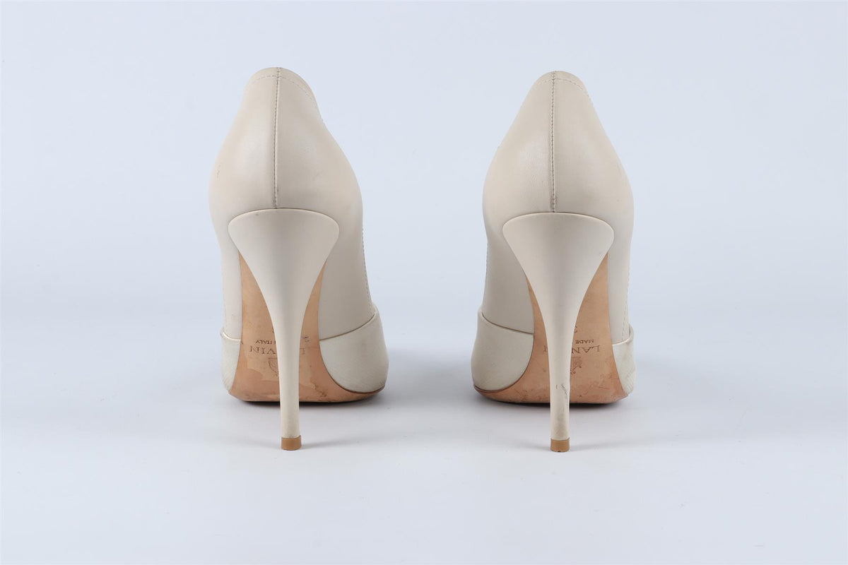 LANVIN CREAM LEATHER PUMPS EU 38 UK 5 US 8