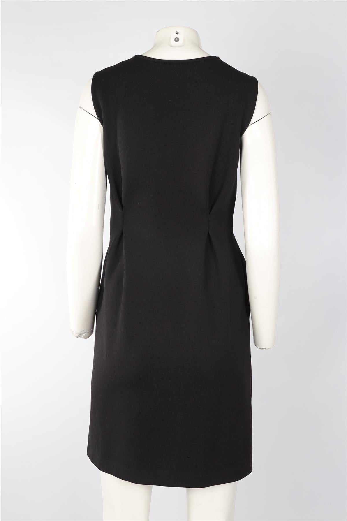 JIL SANDER BLACK KNIT MINI DRESS FR 36 UK 8
