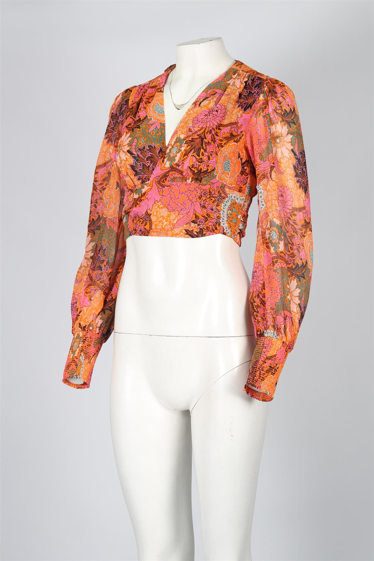 A.L.C. CROPPED SILK TOP US 6 UK 10