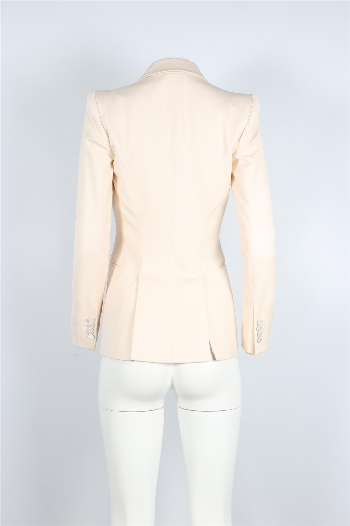 ALEXANDER MCQUEEN IVORY SILK AND WOOL BLEND BLAZER IT 38 UK 6