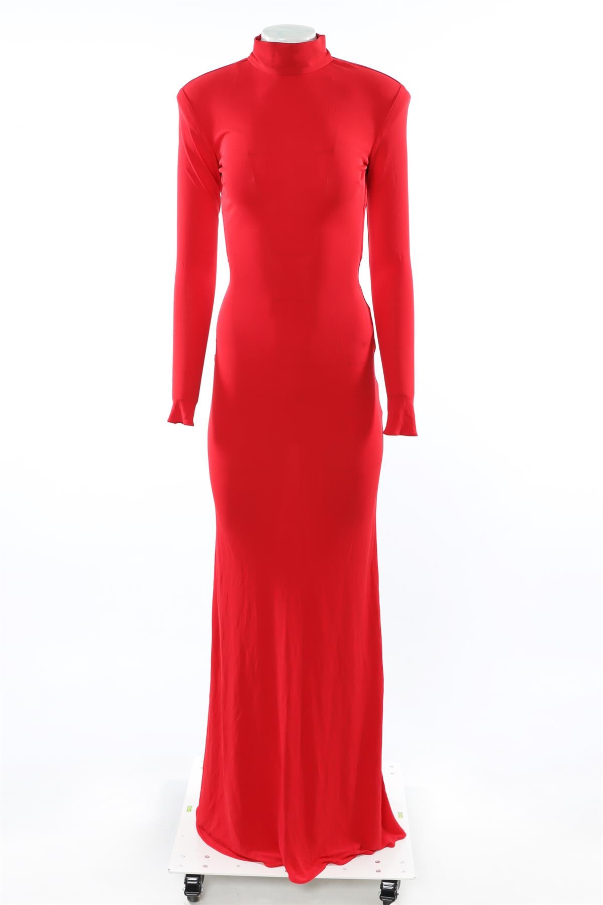 THE NEW ARRIVALS ILKYAZ OZEL RED JERSEY MAXI DRESS IT 36 UK 4
