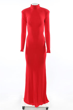 THE NEW ARRIVALS ILKYAZ OZEL RED JERSEY MAXI DRESS IT 36 UK 4