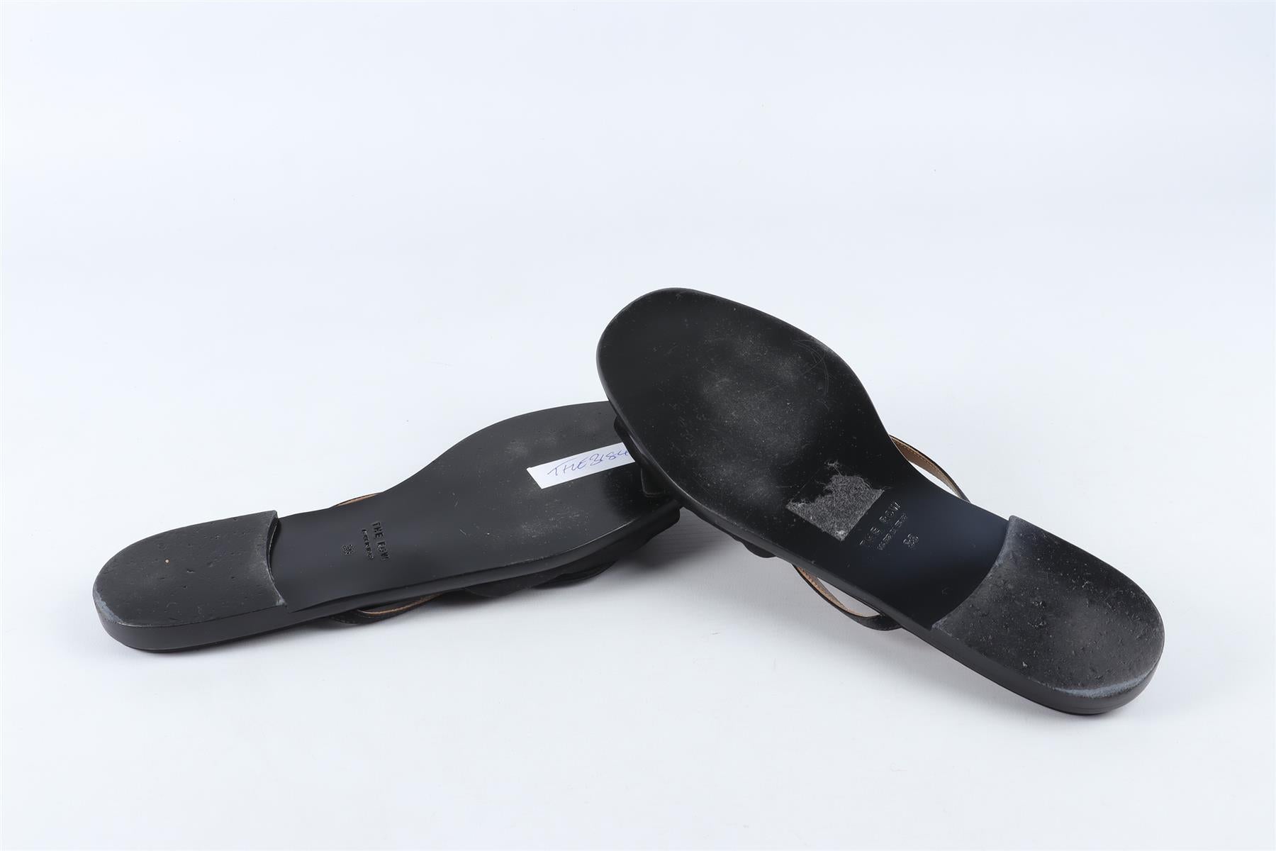 THE ROW BLACK APRIL SATIN SANDALS EU 39 UK 6 US 9