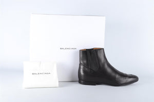 BALENCIAGA BLACK LEATHER ANKLE BOOTS EU 36.5 UK 3.5 US 6.5