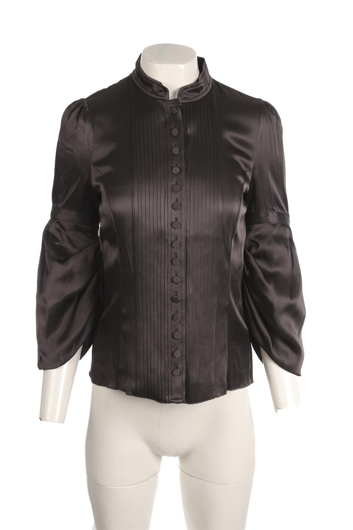 ANDREW GN GREY SATIN TOP FR 38 UK 10