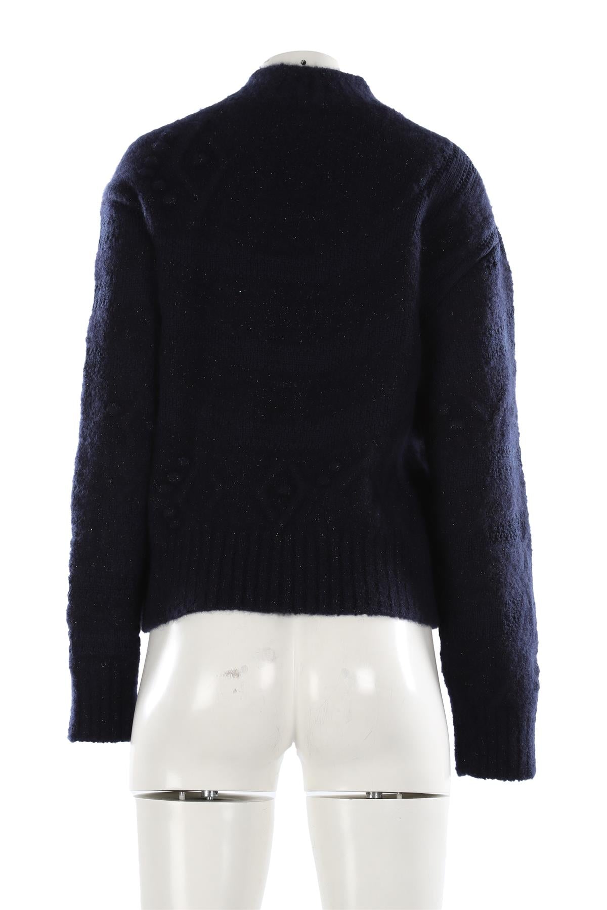 CHANEL NAVY 2023 CASHMERE JUMPER FR 42 UK 14