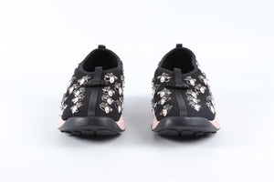 CHRISTIAN DIOR BLACK CRYSTAL AND MESH SNEAKERS EU 38 UK 5 US 8
