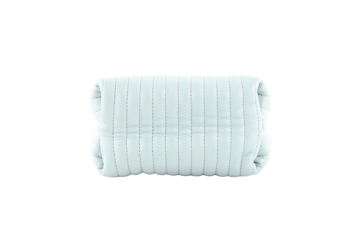 JIL SANDER BLUE LEATHER CLUTCH