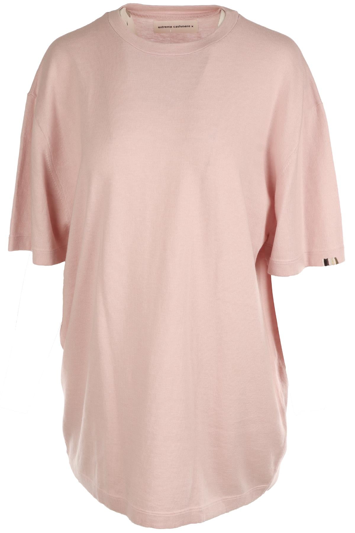 EXTREME CASHMERE PINK CASHMERE T-SHIRT ONE SIZE