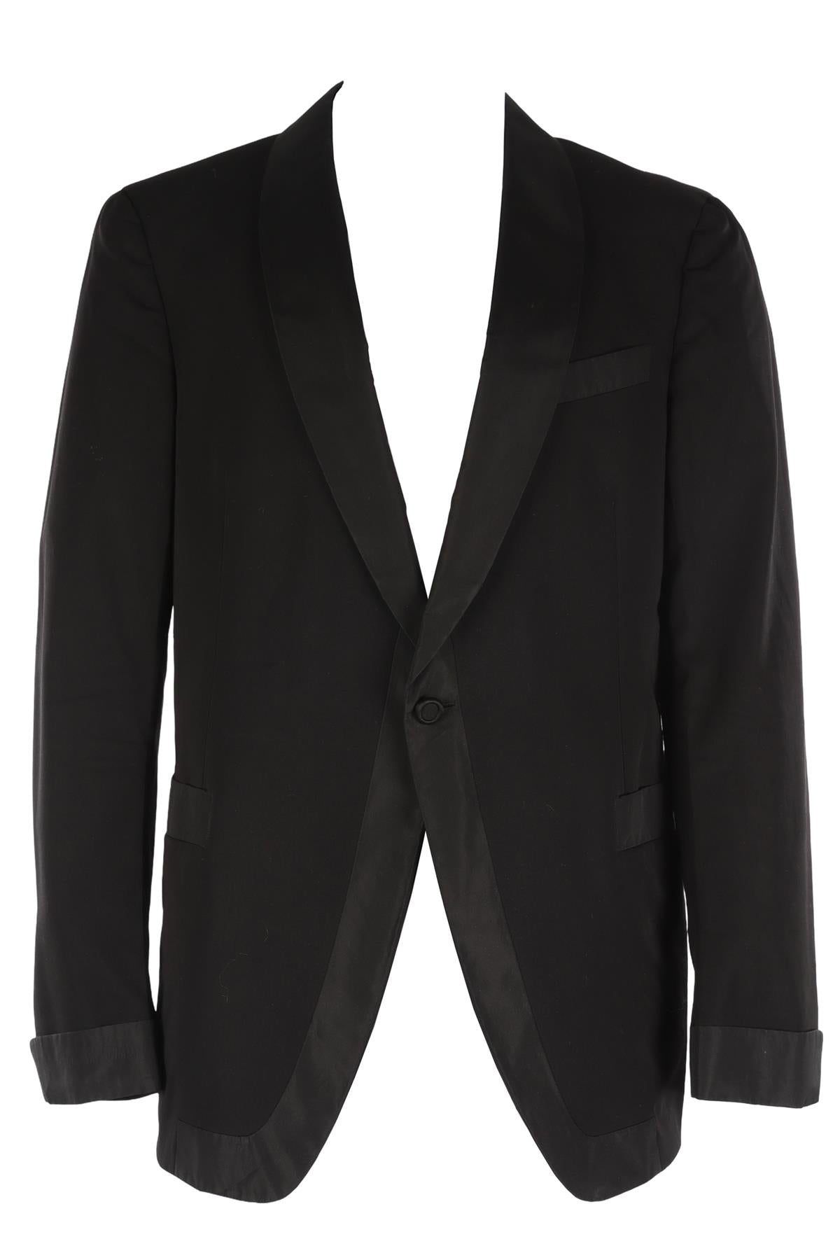 YVES SAINT LAURENT BLACK MEN'S SILK BLAZER IT 52 UK 42
