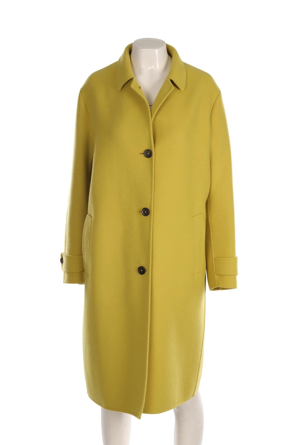 BOTTEGA VENETA GREEN CASHMERE COAT IT 46 UK 14