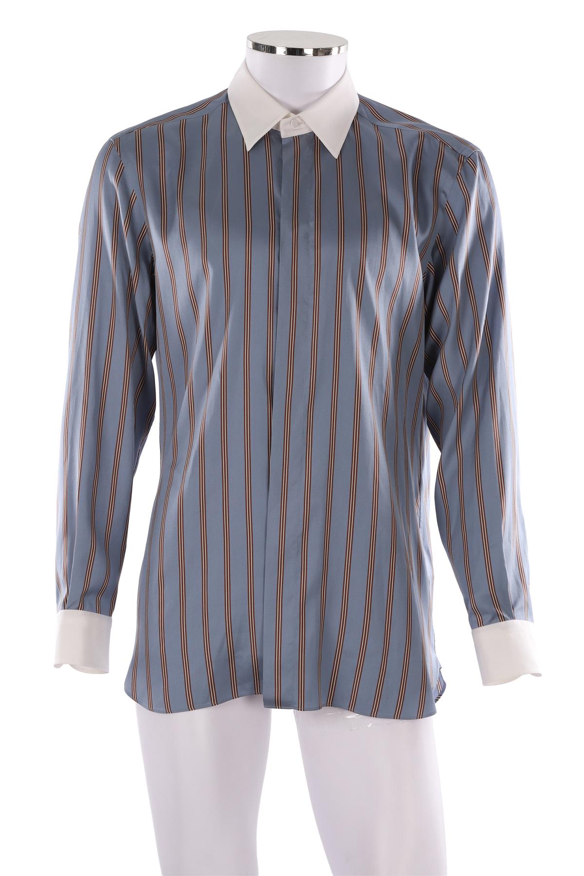 BLUE MEN'S SILK SHIRT