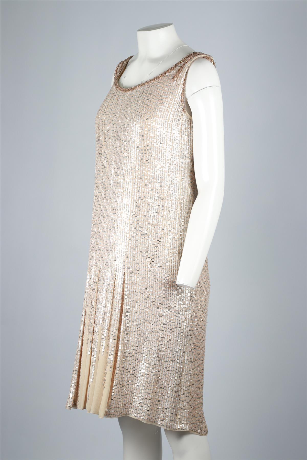 JACQUES AZAGURY GOLD SILK MIDI DRESS UK 12