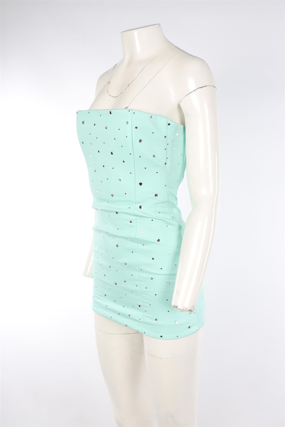 GIUSEPPE DI MORABITO BLUE COTTON MINI DRESS XSMALL