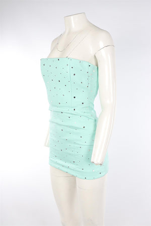 GIUSEPPE DI MORABITO BLUE COTTON MINI DRESS XSMALL