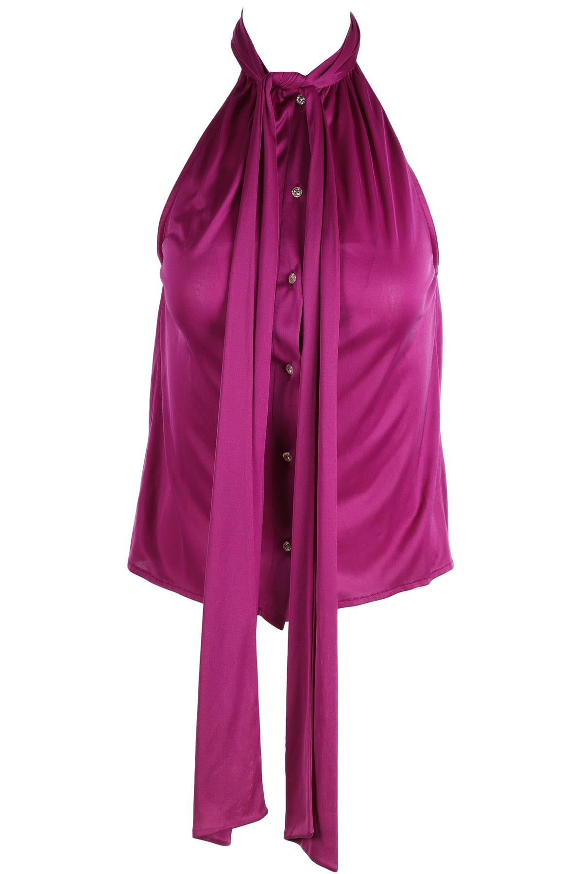 GIANNI VERSACE PURPLE VINTAGE JERSEY TOP IT 38 UK 6