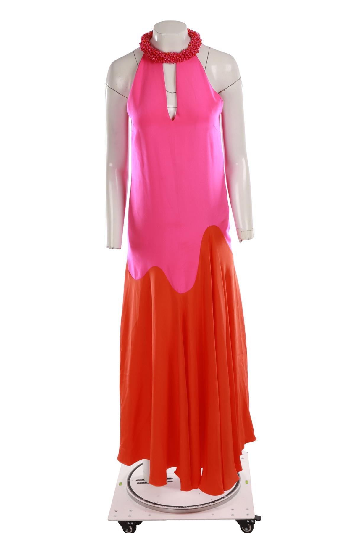EMILIO PUCCI PINK SILK MAXI DRESS IT 38 UK 6