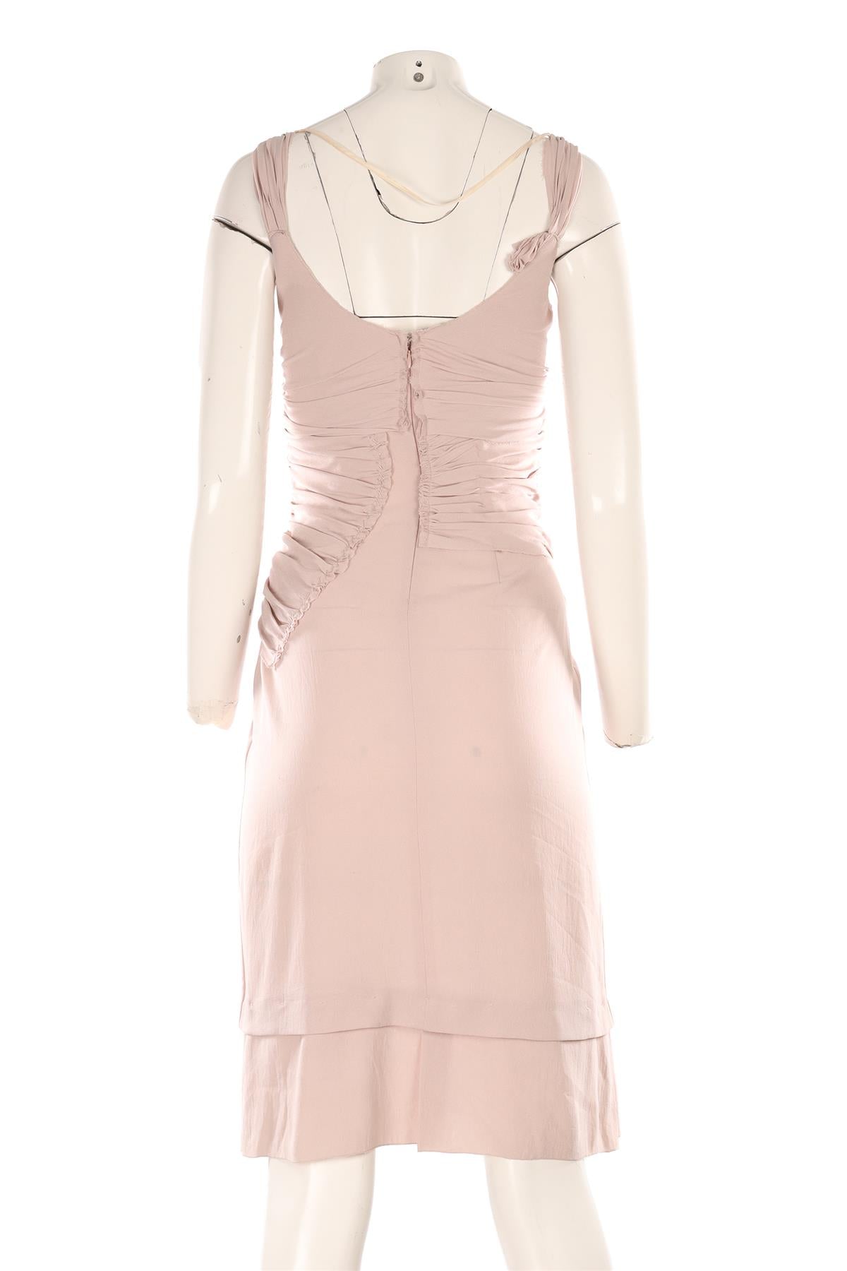 PRADA NUDE VINTAGE CREPE MIDI DRESS IT 44 UK 12