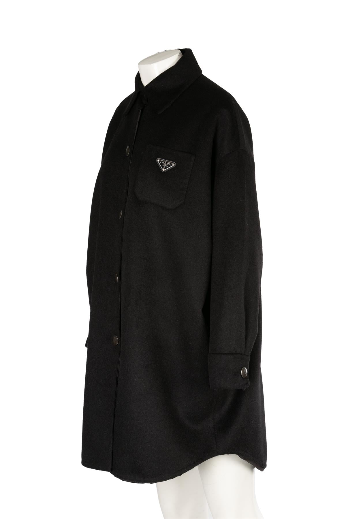 PRADA BLACK CASHGORA JACKET IT 38 UK 6
