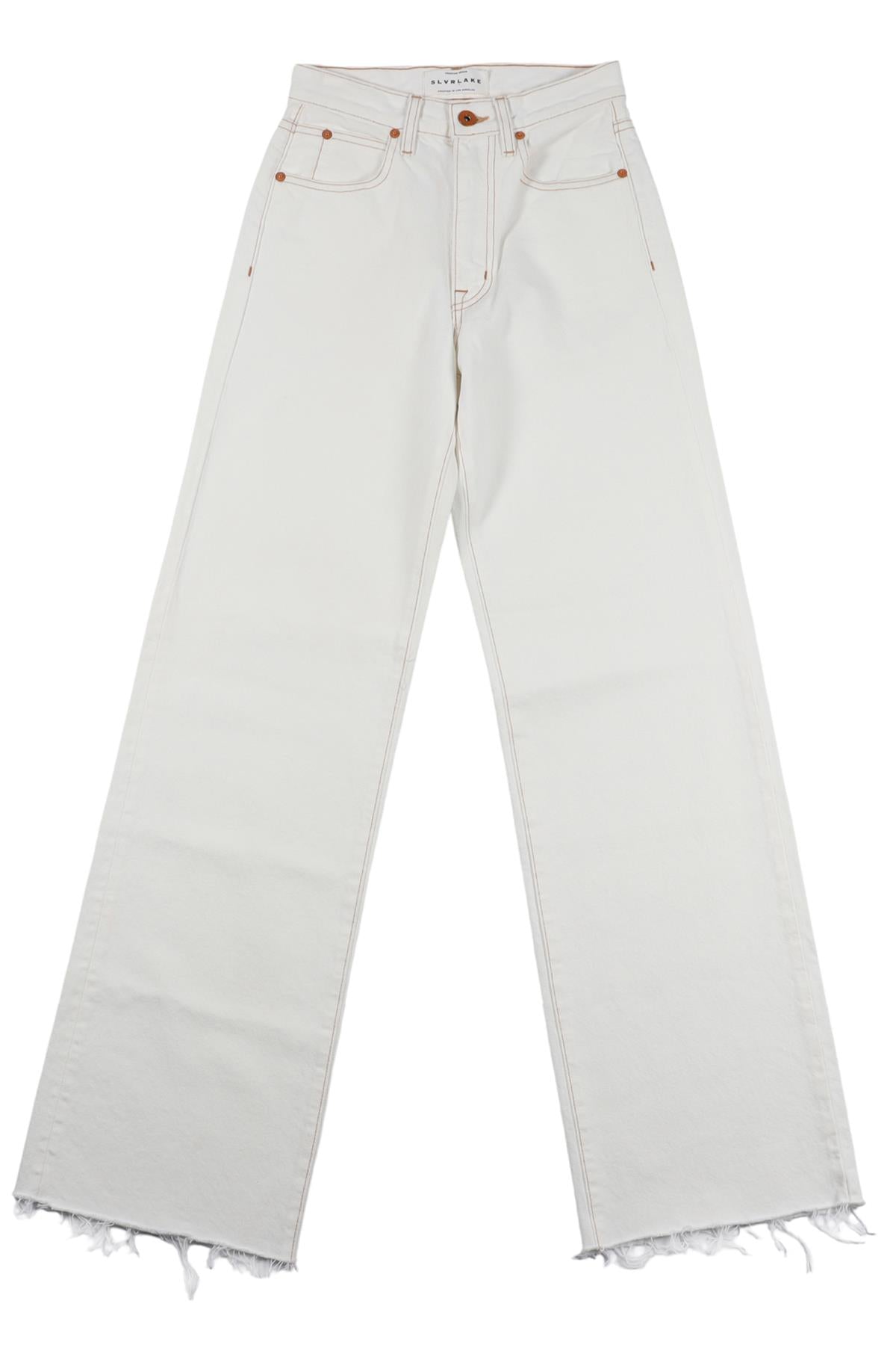 SLVRLAKE CREAM HIGH RISE WIDE LEG JEANS W23 UK 4