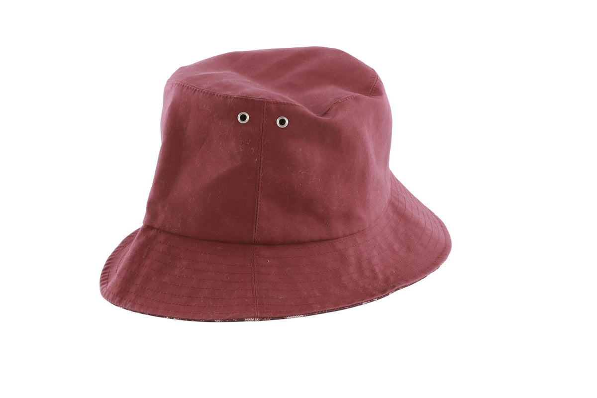 CHRISTIAN DIOR BURGUNDY TEDDY-D COTTON BUCKET HAT 57CM