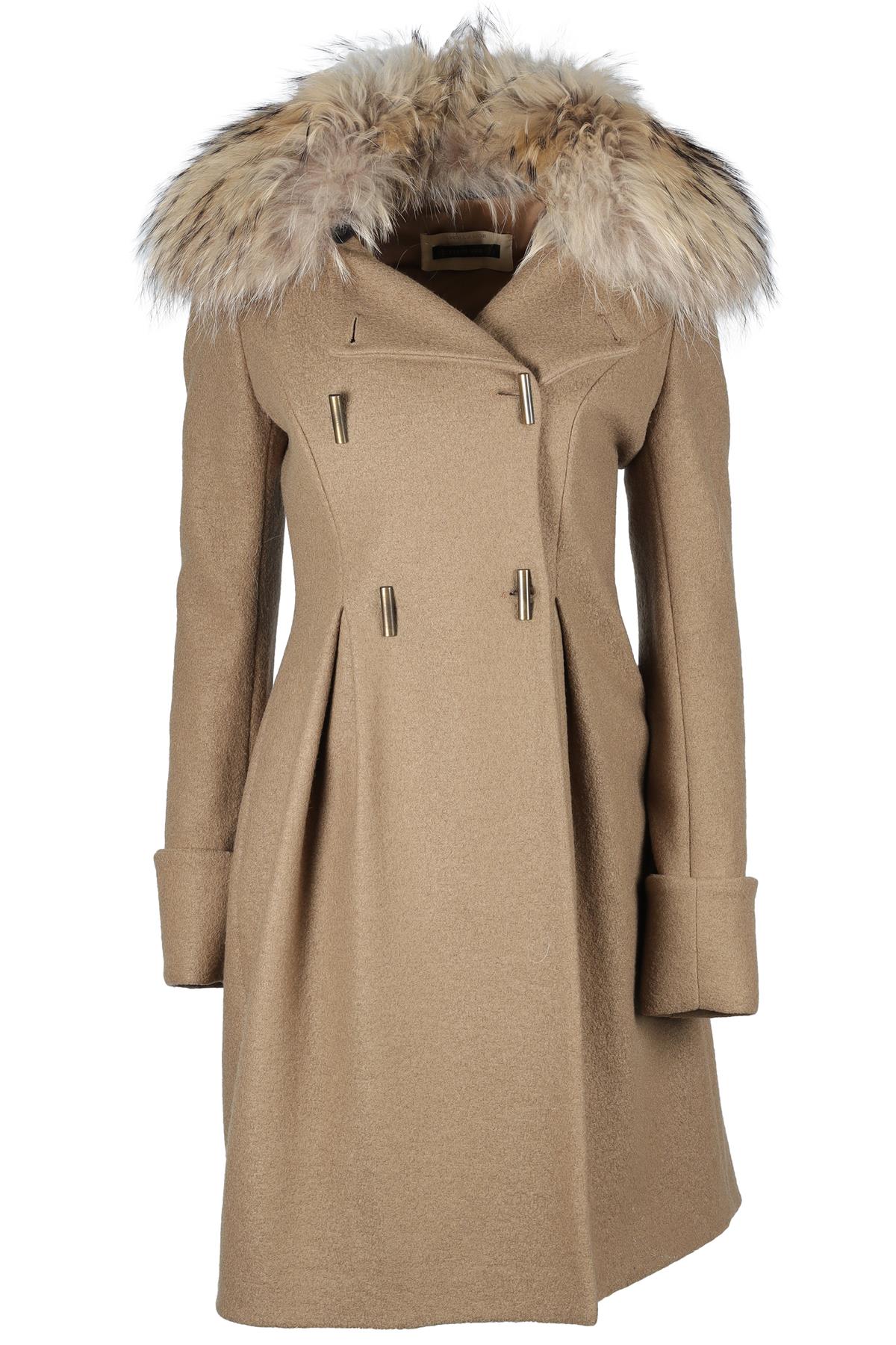 PLEIN SUD BROWN WOOL COAT FR 38 UK 10