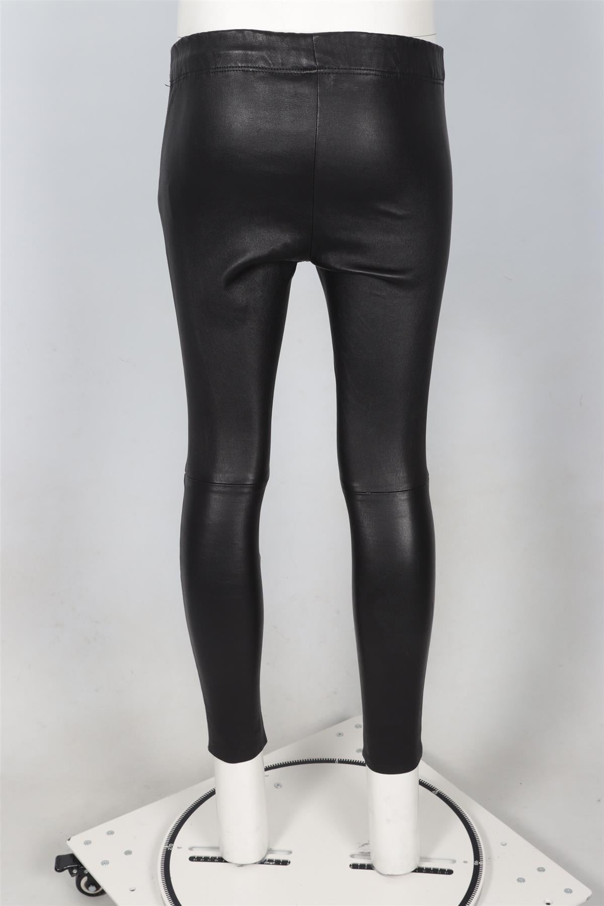 JOSEPH BLACK LEATHER SKINNY PANTS IT 36 UK 4