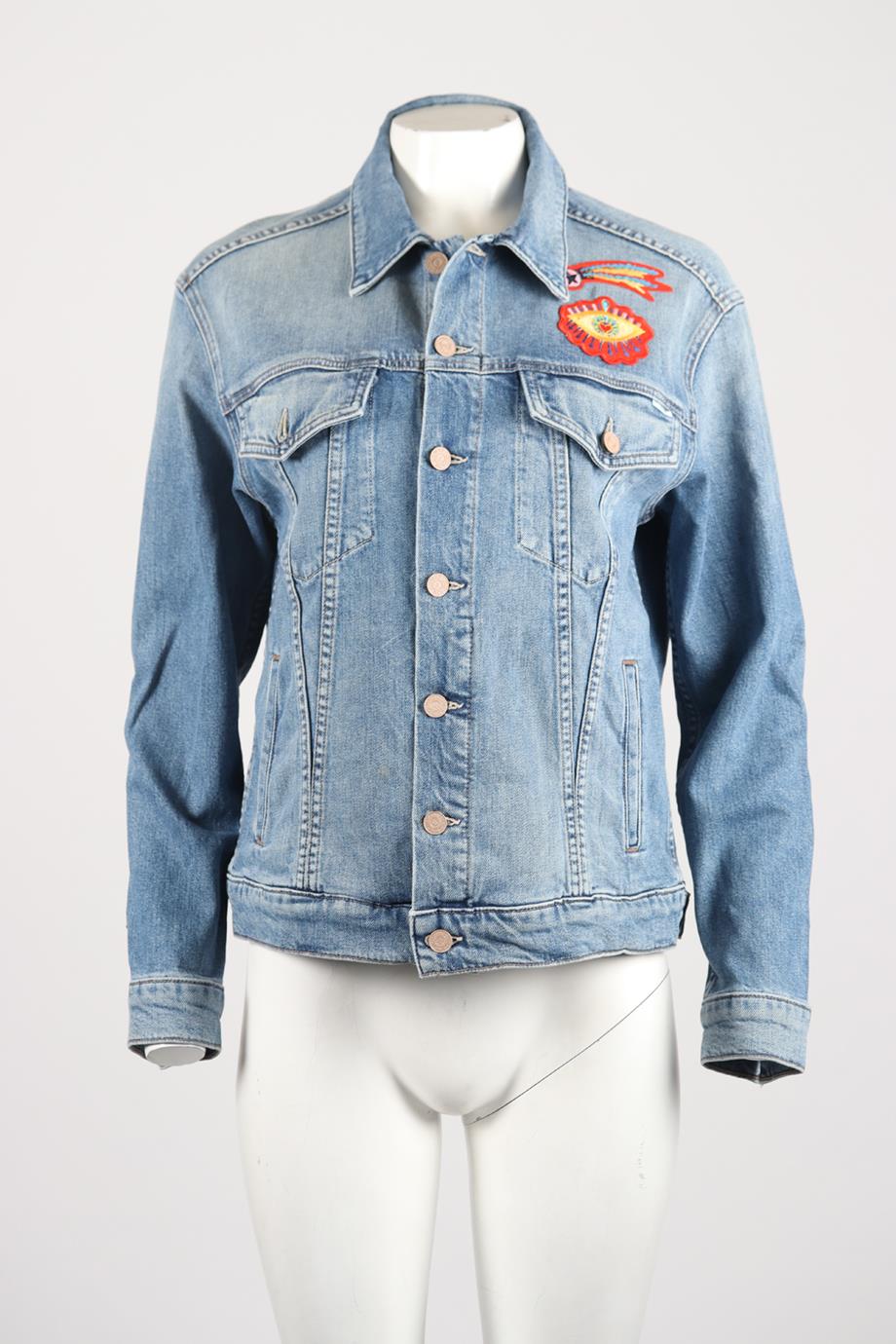 MOTHER APPLIQUÉD DENIM JACKET SMALL