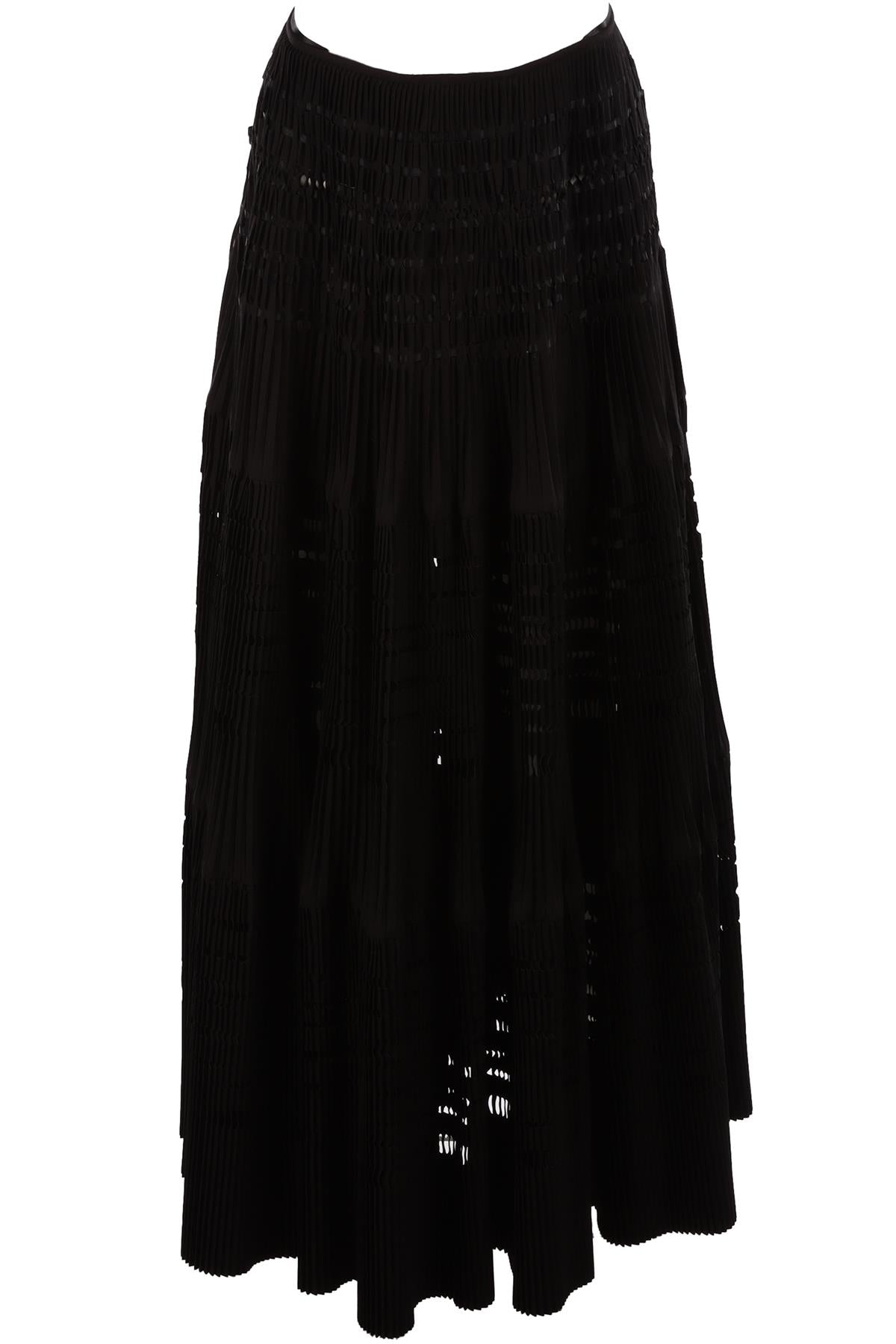 ALAIA BLACK COTTON MAXI SKIRT FR 38 UK 10