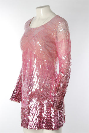 TEMPERLY LONDON PINK SEQUIN MINI DRESS UK 8