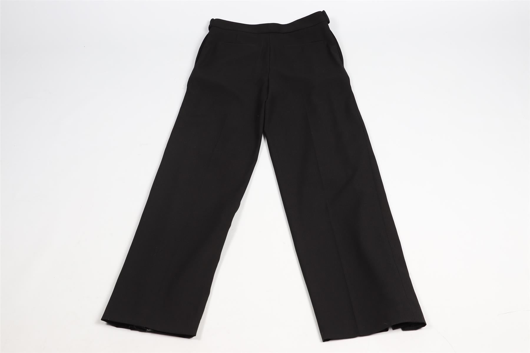 SAINT LAURENT BLACK WOOL WIDE LEG PANTS FR 34 UK 6