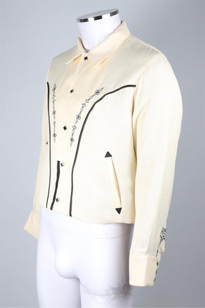 THE LETTERS CREAM MEN'S TWILL JACKET MEDIUM