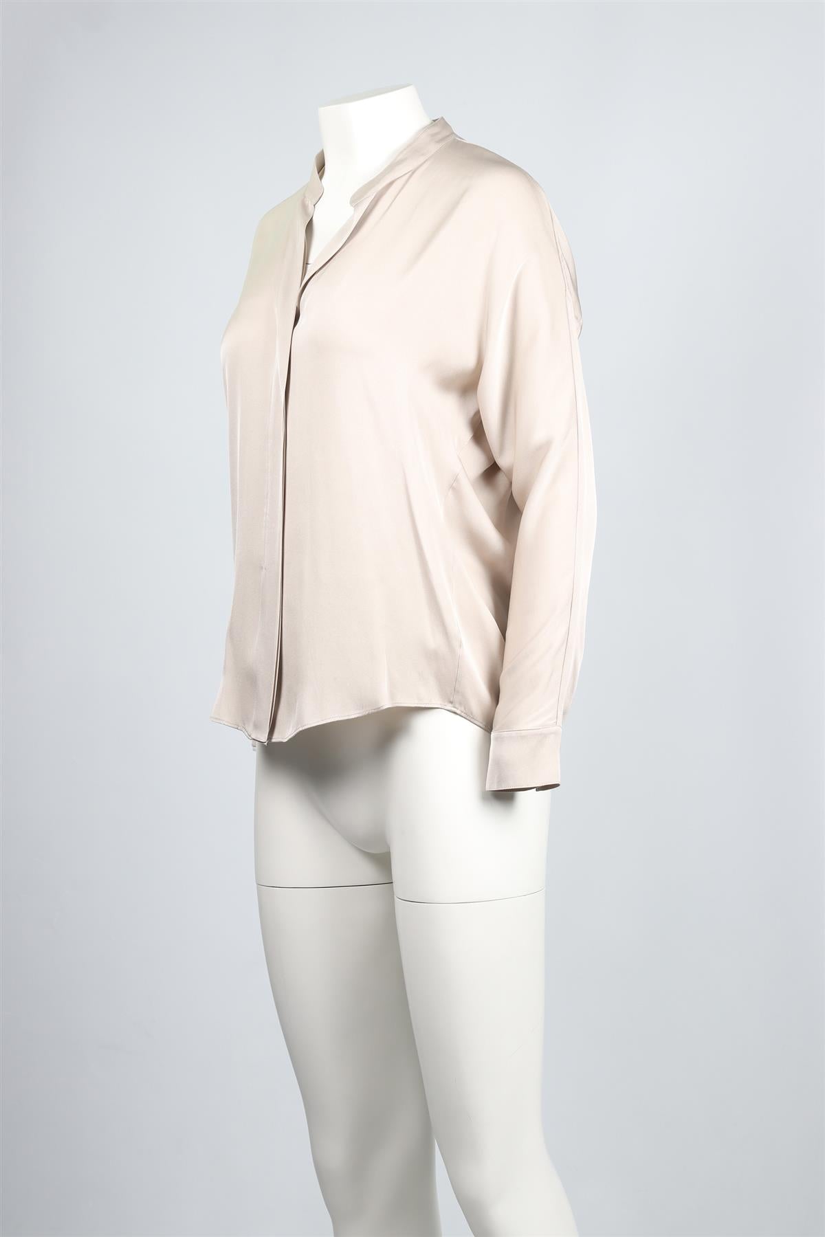 VINCE TAUPE SILK BLEND TOP US 2 UK 6