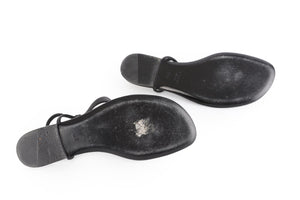 SAINT LAURENT BLACK CASSANDRA LEATHER SANDALS EU 38.5 UK 5.5 US 8.5