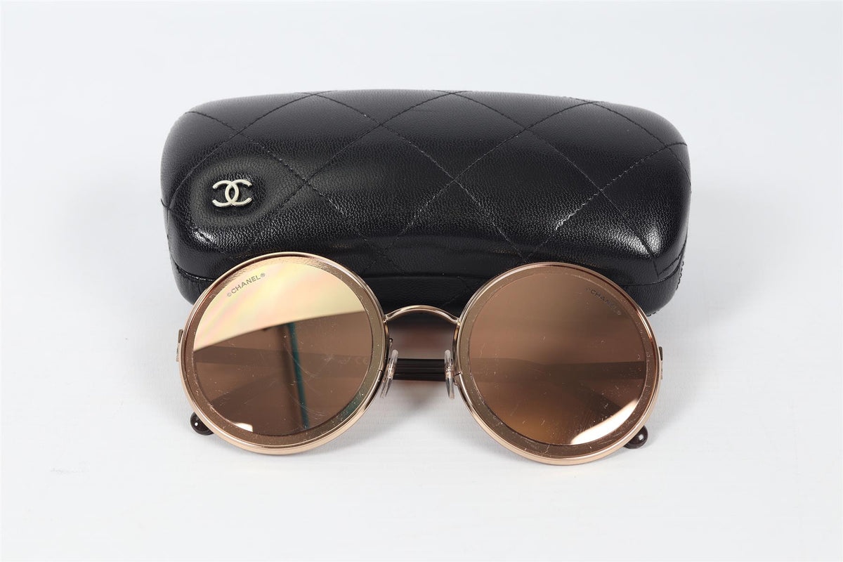 CHANEL ROUND FRAME ACETATE SUNGLASSES