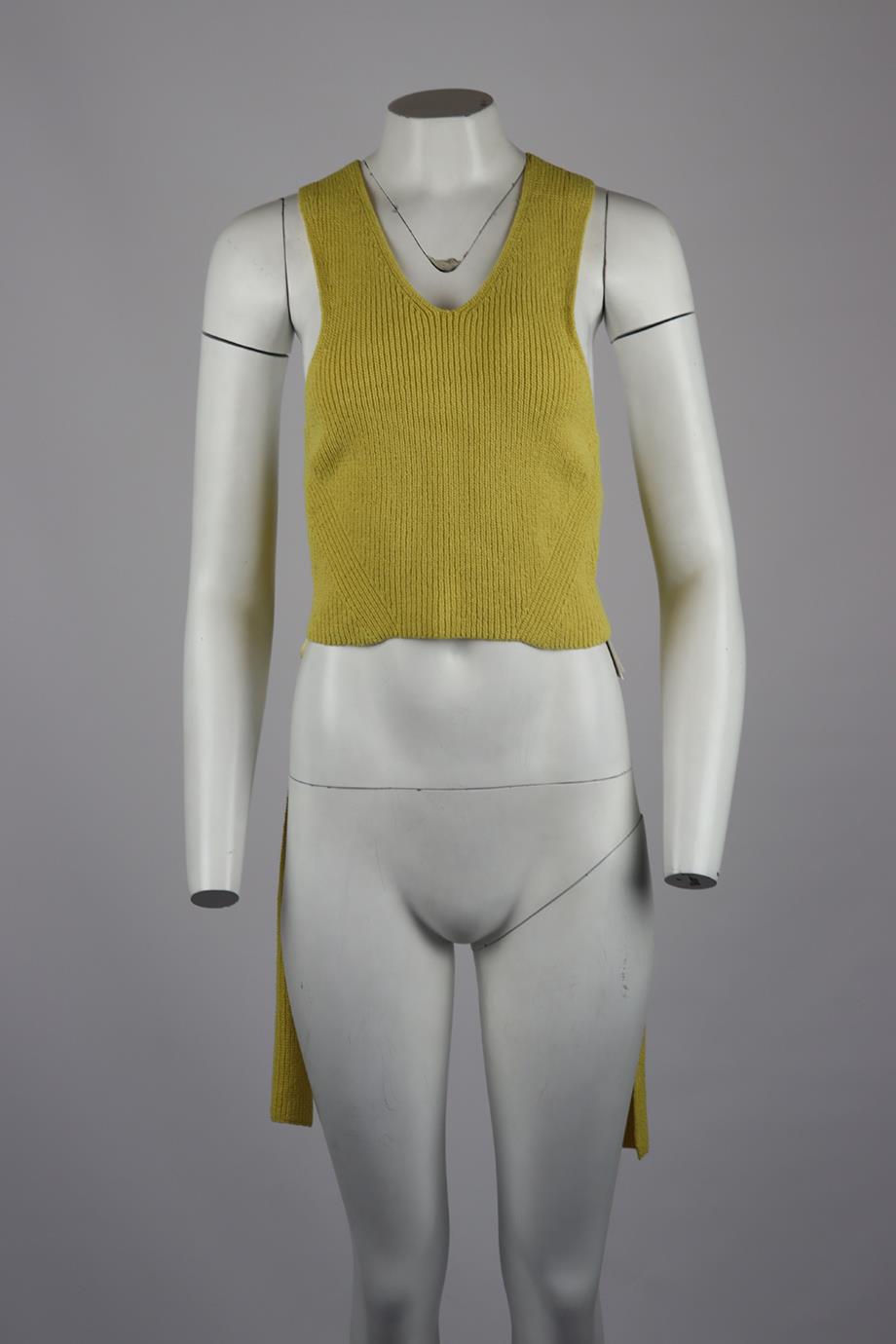 A.L.C. CROPPED TIE BACK KNIT TOP SMALL