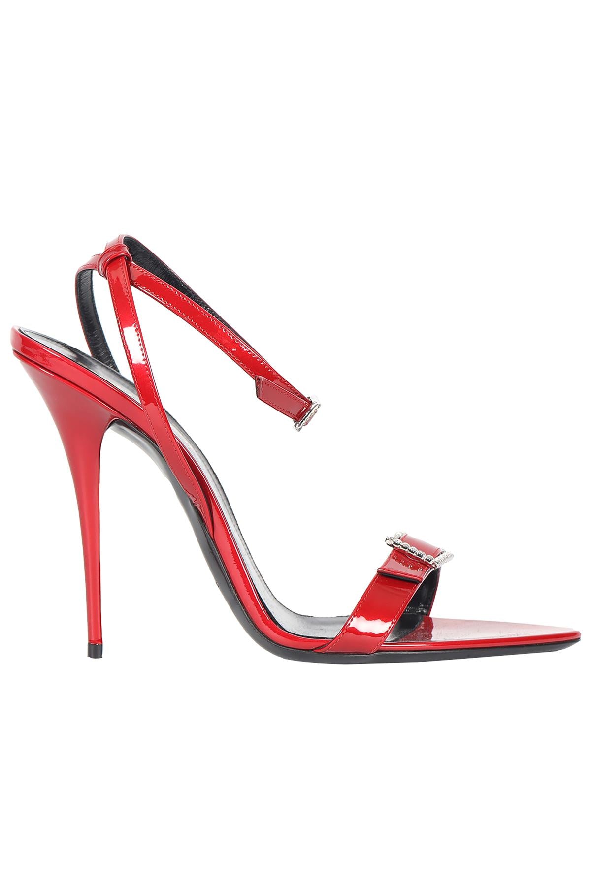 SAINT LAURENT CRYSTAL AND PATENT LEATHER SANDALS EU 39.5 UK 6.5 US 9.5